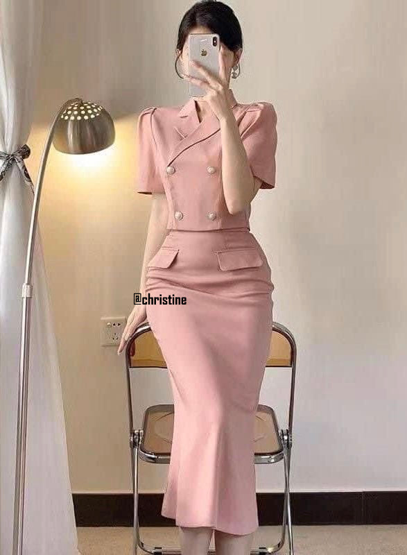 Rosy set office wear in pink