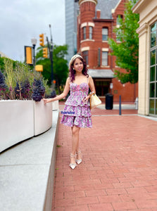 Anna dress in cherry flower printed
