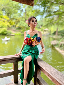 Vanesa set in green linen