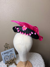 Load image into Gallery viewer, Black pink bow fuchsia  with cherry flowers

