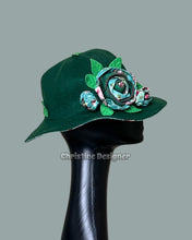 Load image into Gallery viewer, Romantic Cloche green hat matching coat
