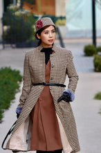 Load image into Gallery viewer, Irina Fall Coat in Hounds Tooths Brown
