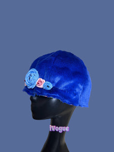 Halo winter hat matching Audrey coat in blue