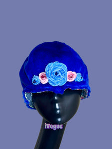 Halo winter hat matching Audrey coat in blue