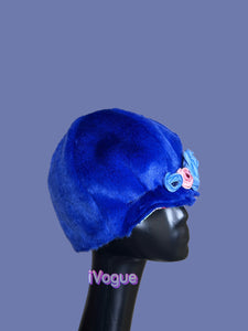 Halo winter hat matching Audrey coat in blue