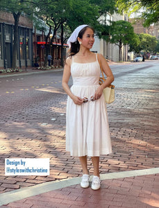 Lana Dress in White “Dotted Swiss" size S - Shop women style vintage, Audrey Hepburn jackets online -Christine