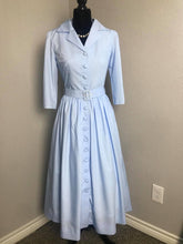 Load image into Gallery viewer, Kathy Dress in light blue cotton - Shop women style vintage, Audrey Hepburn jackets online -Christine
