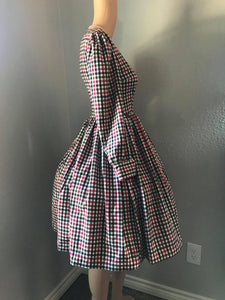 Loren Dress in Autumn Plaid Checkered size S - Shop women style vintage, Audrey Hepburn jackets online -Christine