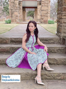 Lobell Dress in Bloom flower silk cotton - Shop women style vintage, Audrey Hepburn jackets online -Christine