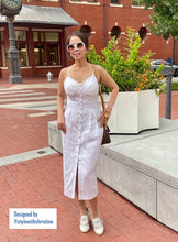 Load image into Gallery viewer, Lilian Dress in white linen - Shop women style vintage, Audrey Hepburn jackets online -Christine
