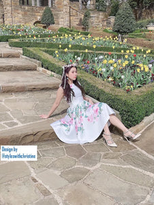 Audrey Dress in Rose Bloom Taffeta - Shop women style vintage, Audrey Hepburn jackets online -Christine