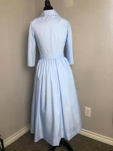 Kathy Dress in light blue cotton - Shop women style vintage, Audrey Hepburn jackets online -Christine