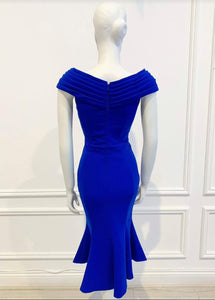 Mary dress in solid Blue - Shop women style vintage, Audrey Hepburn jackets online -Christine