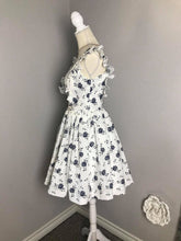 Load image into Gallery viewer, Pinafore Dress in Roses Linen size S - Shop women style vintage, Audrey Hepburn jackets online -Christine
