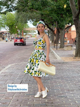 Load image into Gallery viewer, Julie skirt matching top in Lemon Print cotton size S - Shop women style vintage, Audrey Hepburn jackets online -Christine
