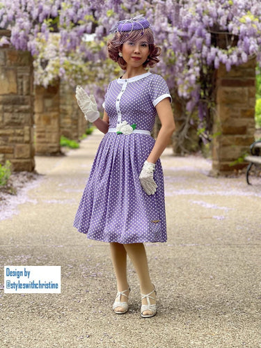 Layla Dress in Polka Dots Rayon - Shop women style vintage, Audrey Hepburn jackets online -Christine