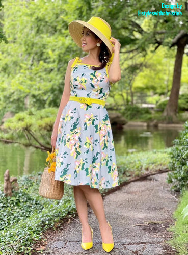 Junie Dress in flowers Rayon size S - Shop women style vintage, Audrey Hepburn jackets online -Christine