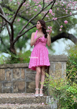 Load image into Gallery viewer, May Dress in Embroidered flower pink cotton
