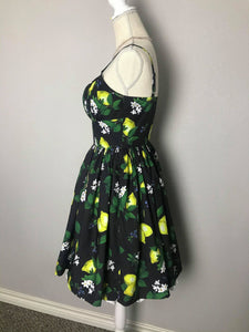Lana Dress in lemon print cotton Size S - Shop women style vintage, Audrey Hepburn jackets online -Christine