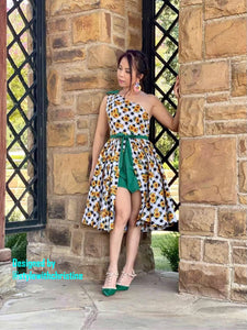 Gigi Dress in Gingham Sunflowers Print cotton - Shop women style vintage, Audrey Hepburn jackets online -Christine