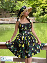 Load image into Gallery viewer, Lana Dress in lemon print cotton Size S - Shop women style vintage, Audrey Hepburn jackets online -Christine
