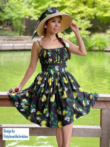 Lana Dress in lemon print cotton Size S - Shop women style vintage, Audrey Hepburn jackets online -Christine