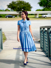 Load image into Gallery viewer, Kate Dress in Solid Blue
