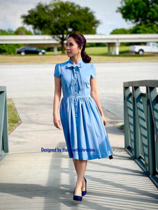 Kate Dress in Solid Blue
