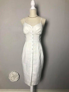 Lilian Dress in white linen - Shop women style vintage, Audrey Hepburn jackets online -Christine