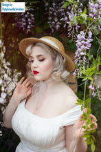 Load image into Gallery viewer, Caroline Dress in White cotton - Shop women style vintage, Audrey Hepburn jackets online -Christine
