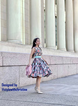 Load image into Gallery viewer, Cici dress in plaid bloom flowers
