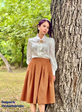 Load image into Gallery viewer, Lisa skirt Tweet Fall and white blouse in cotton
