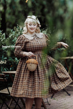 Load image into Gallery viewer, Loren Dress in Autumn Plaid Brown
