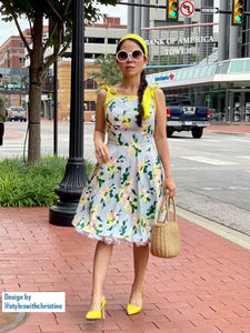 Junie Dress in flowers Rayon size S - Shop women style vintage, Audrey Hepburn jackets online -Christine