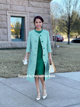 Load image into Gallery viewer, Kennedy Coat set in Hounds Tooths green
