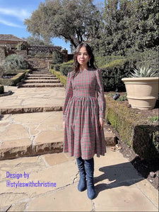 Loren Dress in Autumn Plaid Checkered size S - Shop women style vintage, Audrey Hepburn jackets online -Christine