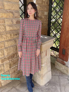 Loren Dress in Autumn Plaid Checkered size S - Shop women style vintage, Audrey Hepburn jackets online -Christine
