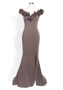 Anna Gown in Brown - Shop women style vintage, Audrey Hepburn jackets online -Christine