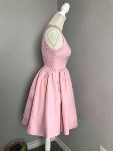 Audrey Dress in Powder Pink linen - Shop women style vintage, Audrey Hepburn jackets online -Christine