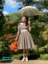 Load image into Gallery viewer, Ellie Dress in Tweed Hounds Tooths Brown
