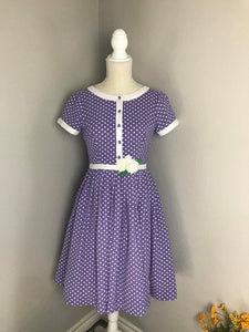 Layla Dress in Polka Dots Rayon - Shop women style vintage, Audrey Hepburn jackets online -Christine