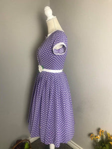Layla Dress in Polka Dots Rayon - Shop women style vintage, Audrey Hepburn jackets online -Christine