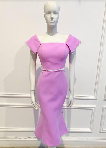 Grace dress in powder purple solid cotton Size XL - Shop women style vintage, Audrey Hepburn jackets online -Christine