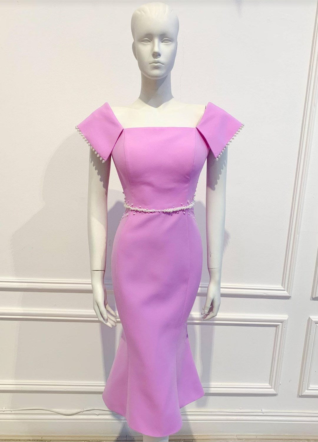 Grace dress in powder purple solid cotton Size XL - Shop women style vintage, Audrey Hepburn jackets online -Christine
