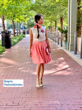Load image into Gallery viewer, Julie skirt in Pink matching white top Linen - Shop women style vintage, Audrey Hepburn jackets online -Christine
