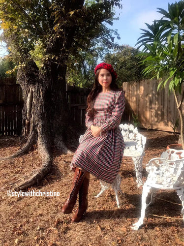 Loren Dress in Autumn Plaid Checkered - Shop women style vintage, Audrey Hepburn jackets online -Christine