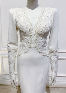 Diana Gown in solid white - Shop women style vintage, Audrey Hepburn jackets online -Christine