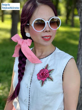 Load image into Gallery viewer, Julie skirt in Pink matching white top Linen - Shop women style vintage, Audrey Hepburn jackets online -Christine
